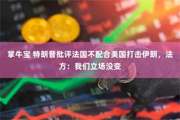 掌牛宝 特朗普批评法国不配合美国打击伊朗，法方：我们立场没变